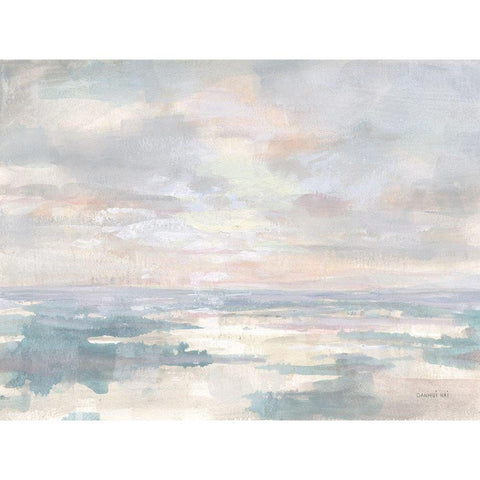 Calm Waters White Modern Wood Framed Art Print by Nai, Danhui