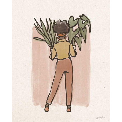 Plant Ladies I Black Modern Wood Framed Art Print by Penner, Janelle