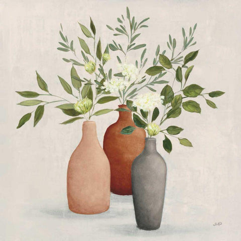 Natural Bouquet II Gray White Modern Wood Framed Art Print with Double Matting by Purinton, Julia