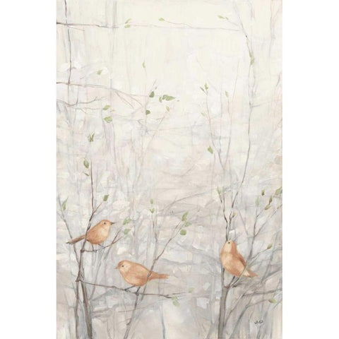 Birds in Trees I Brown White Modern Wood Framed Art Print by Purinton, Julia