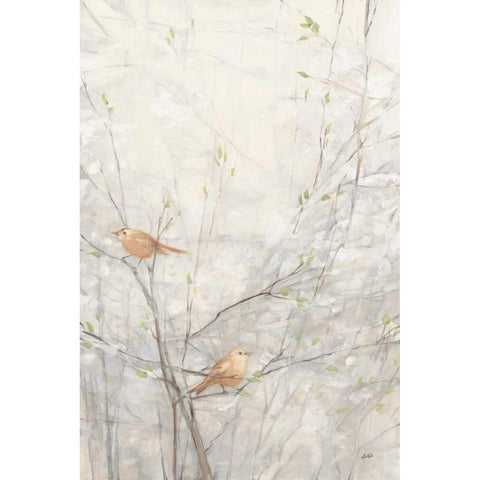 Birds in Trees II Brown Black Modern Wood Framed Art Print with Double Matting by Purinton, Julia