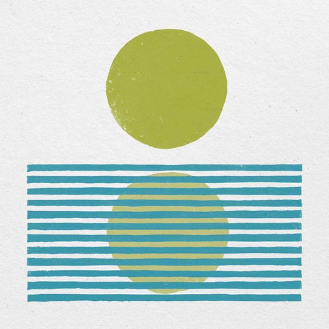 Reflection I Green Black Modern Wood Framed Art Print with Double Matting by Hershey, Moira