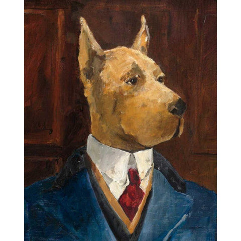 Inspector Dogleash Crop Black Modern Wood Framed Art Print with Double Matting by Tillmon, Avery