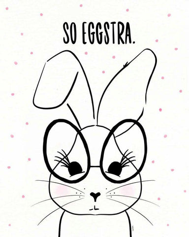 Funny Bunny II White Modern Wood Framed Art Print with Double Matting by York, Leah