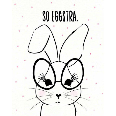 Funny Bunny II White Modern Wood Framed Art Print by York, Leah