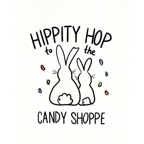 Funny Bunny III Black Modern Wood Framed Art Print by York, Leah