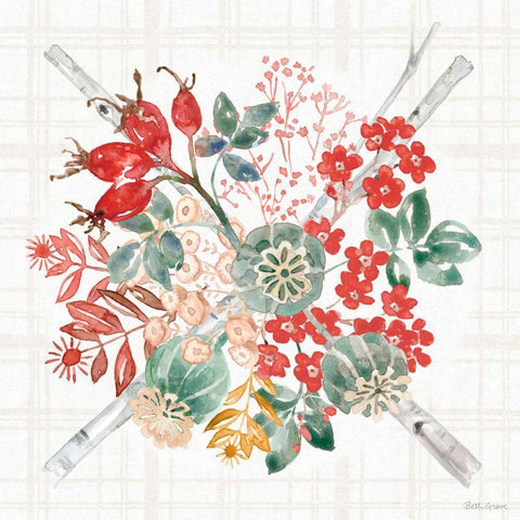 Festive Season VI White Modern Wood Framed Art Print with Double Matting by Grove, Beth