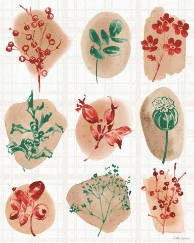 Festive Season IX White Modern Wood Framed Art Print with Double Matting by Grove, Beth