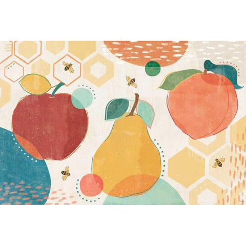 Fruit Frenzy I White Modern Wood Framed Art Print by Charron, Veronique