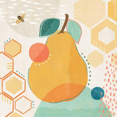 Fruit Frenzy II White Modern Wood Framed Art Print with Double Matting by Charron, Veronique