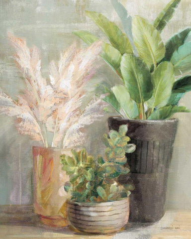 Indoor Garden III Black Ornate Wood Framed Art Print with Double Matting by Nai, Danhui