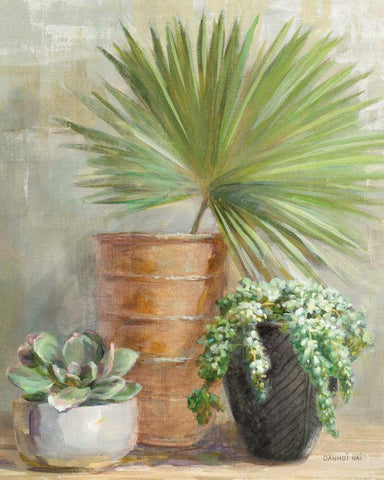 Indoor Garden II Black Ornate Wood Framed Art Print with Double Matting by Nai, Danhui