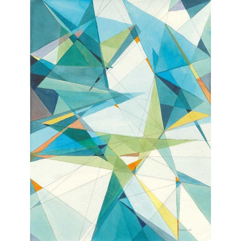 Prism II Oasis White Modern Wood Framed Art Print by Nai, Danhui