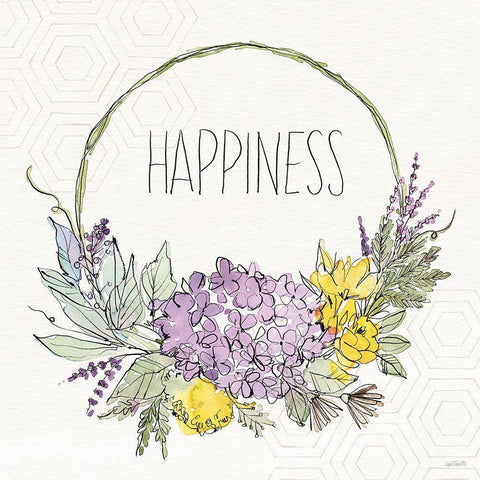 Honeybee Blossoms IX Black Ornate Wood Framed Art Print with Double Matting by Tavoletti, Anne