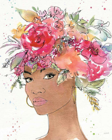 Floral Figures XI White Modern Wood Framed Art Print with Double Matting by Tavoletti, Anne