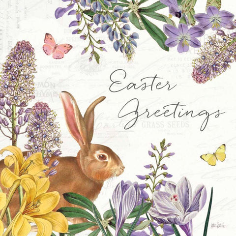 Easter Garden V White Modern Wood Framed Art Print with Double Matting by Pertiet, Katie