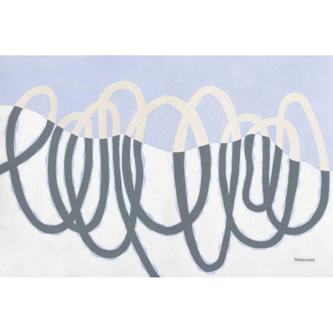 Loops III White Modern Wood Framed Art Print by Ferguson, Kathy