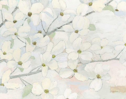 Dogwood Hues White Modern Wood Framed Art Print with Double Matting by Wiens, James