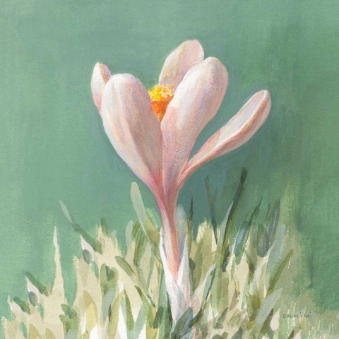 Soft Crocus White Modern Wood Framed Art Print with Double Matting by Nai, Danhui