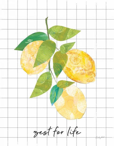 Summer Lemons Sentiment I White Modern Wood Framed Art Print with Double Matting by Prahl, Courtney