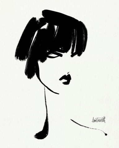 Brush Portrait III White Modern Wood Framed Art Print with Double Matting by Tavoletti, Anne