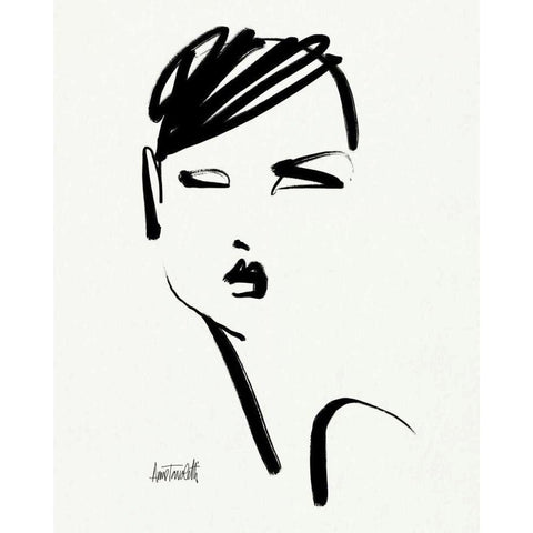 Brush Portrait IV White Modern Wood Framed Art Print by Tavoletti, Anne
