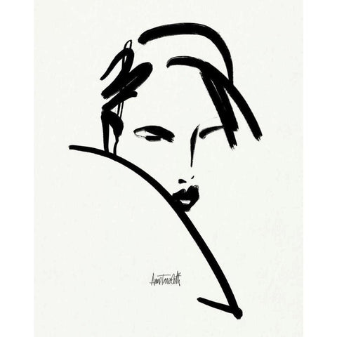 Brush Portrait V White Modern Wood Framed Art Print by Tavoletti, Anne