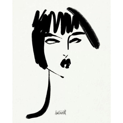 Brush Portrait VIII Black Modern Wood Framed Art Print by Tavoletti, Anne