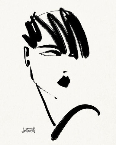 Brush Portrait IX White Modern Wood Framed Art Print with Double Matting by Tavoletti, Anne