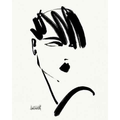 Brush Portrait IX Black Modern Wood Framed Art Print with Double Matting by Tavoletti, Anne