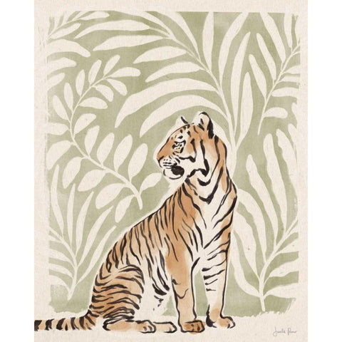 Jungle Cats II White Modern Wood Framed Art Print by Penner, Janelle