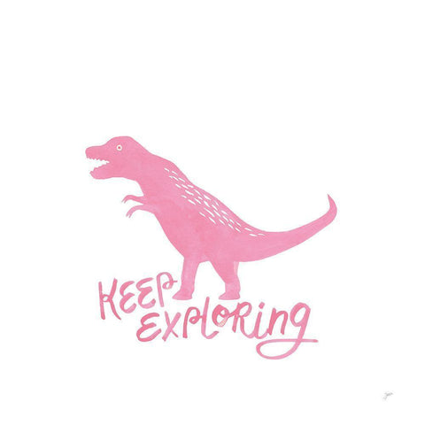 Dino Inspiration VIII Pink White Modern Wood Framed Art Print by Panganiban, Karyn