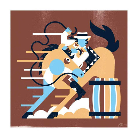 Western II White Modern Wood Framed Art Print with Double Matting by Paterson, Robert John