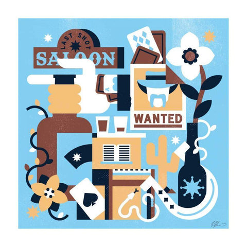 Western IV Black Ornate Wood Framed Art Print with Double Matting by Paterson, Robert John