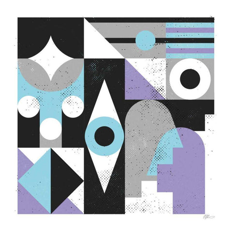 Abstract Eyes Black Modern Wood Framed Art Print by Paterson, Robert John