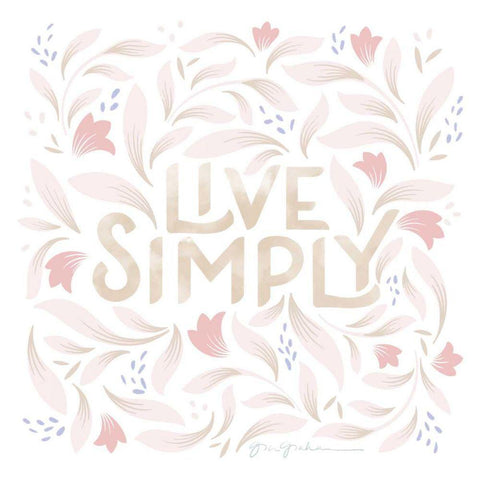 Calm Words I Blush White Modern Wood Framed Art Print by Graham, Gia