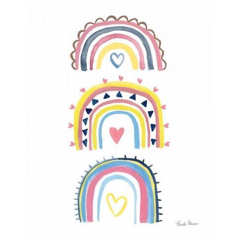 Happy Rainbow I White Modern Wood Framed Art Print by Zaman, Farida