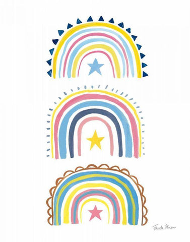 Happy Rainbow II Black Ornate Wood Framed Art Print with Double Matting by Zaman, Farida