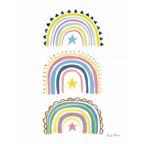 Happy Rainbow II Gold Ornate Wood Framed Art Print with Double Matting by Zaman, Farida