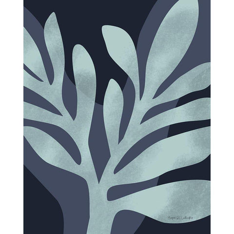 Dreamy Leaves Black Modern Wood Framed Art Print with Double Matting by Gallagher, Megan