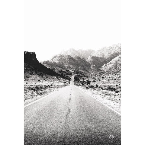 Road to Old West BW Black Modern Wood Framed Art Print with Double Matting by Larson, Nathan