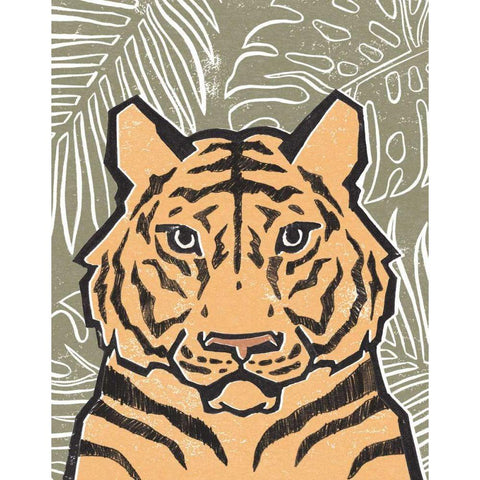 Jungle I Green White Modern Wood Framed Art Print by Hershey, Moira