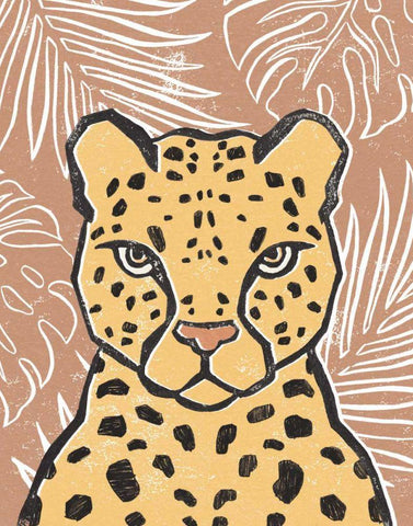 Jungle II Terracotta Black Ornate Wood Framed Art Print with Double Matting by Hershey, Moira