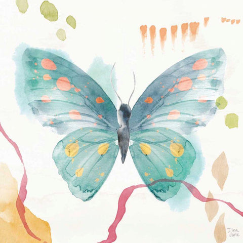 Winged Whisper III White Modern Wood Framed Art Print by June, Dina