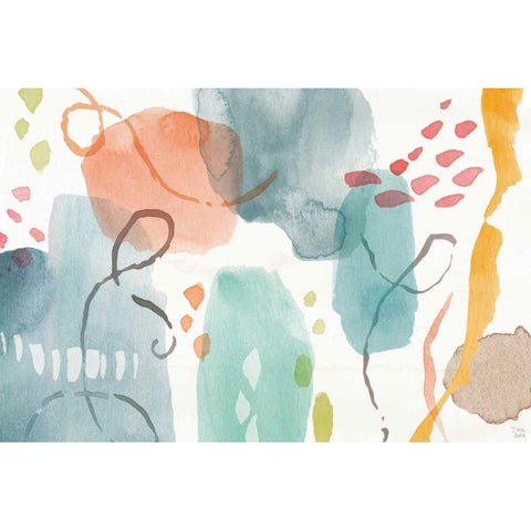 Winged Whisper VIII Black Modern Wood Framed Art Print with Double Matting by June, Dina