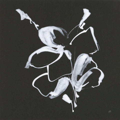 Wildflowers I Black Modern Wood Framed Art Print with Double Matting by Paschke, Chris