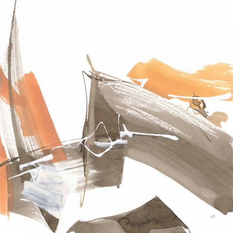 Melody II Black Modern Wood Framed Art Print with Double Matting by Paschke, Chris