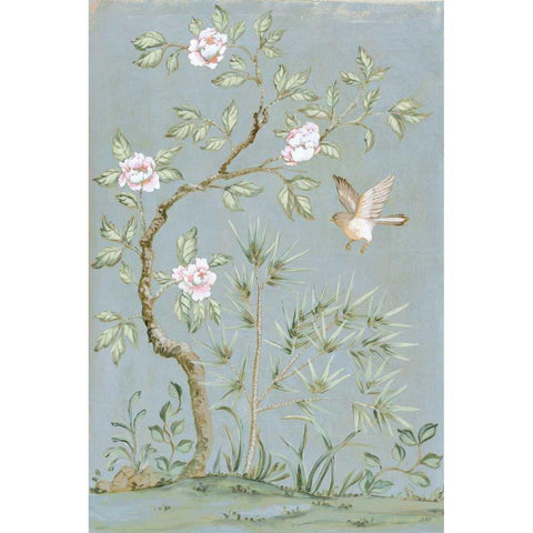 Spring Mural II Blue White Modern Wood Framed Art Print by Purinton, Julia