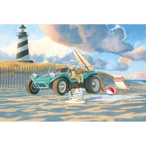 Beach Ride IV Black Modern Wood Framed Art Print with Double Matting by Wiens, James