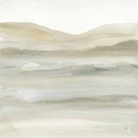 Valleyscape III Green White Modern Wood Framed Art Print by Paschke, Chris